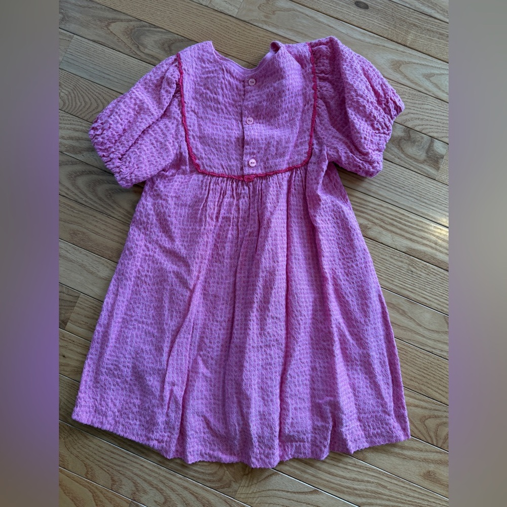 Zara Pink Textured Puff-Sleeve Dress - Picture 5 of 6